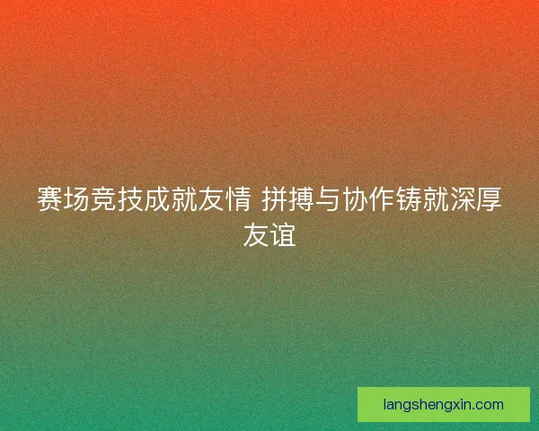 赛场竞技成就友情 拼搏与协作铸就深厚友谊